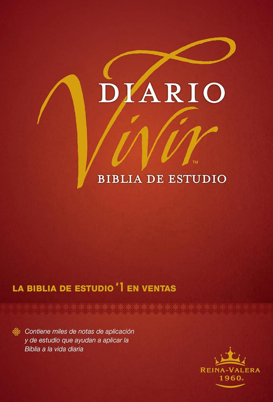 Biblia De Estudio Del Diario Vivir RVR60 (Tapa Dura, Vino Tinto, Letra Roja) (Spanish Edition)
