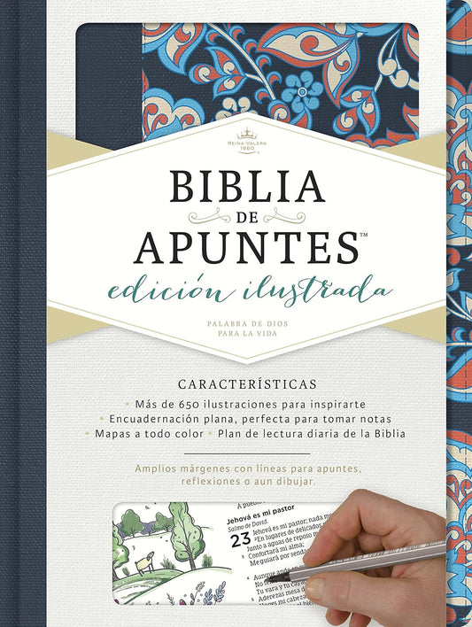 Biblia Reina Valera 1960 De Apuntes, Edición Ilustrada. Tela En Rosado Y Azul | RVR 1960 Illustrator’S Notetaking Bible,Cloth over Board, Blue and Pink (Spanish Edition)